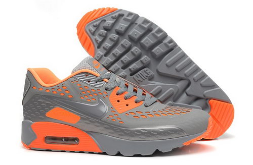 Nike Air Max 90 Hyp Prm Mens Shoes 2015 Gray Orange Hot On Sale